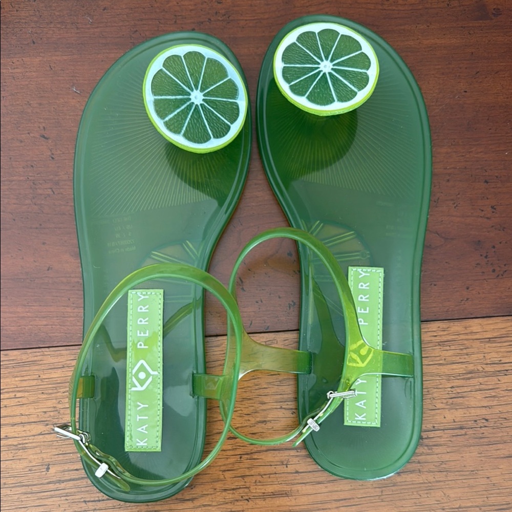 Katy Perry Collections Green Lime Slice Jelly Sandals